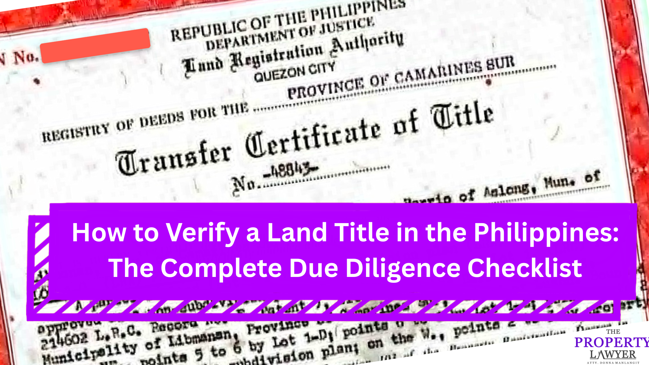How to Verify a Land Title in the Philippines The Complete Due Diligence Checklist